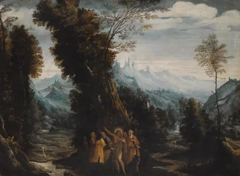 Paisaje con Juan el Bautista predicando en el desierto